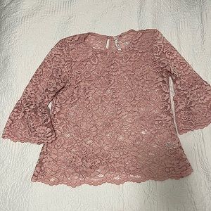 NY Collection Petite see through Lace Blouse, Size PM